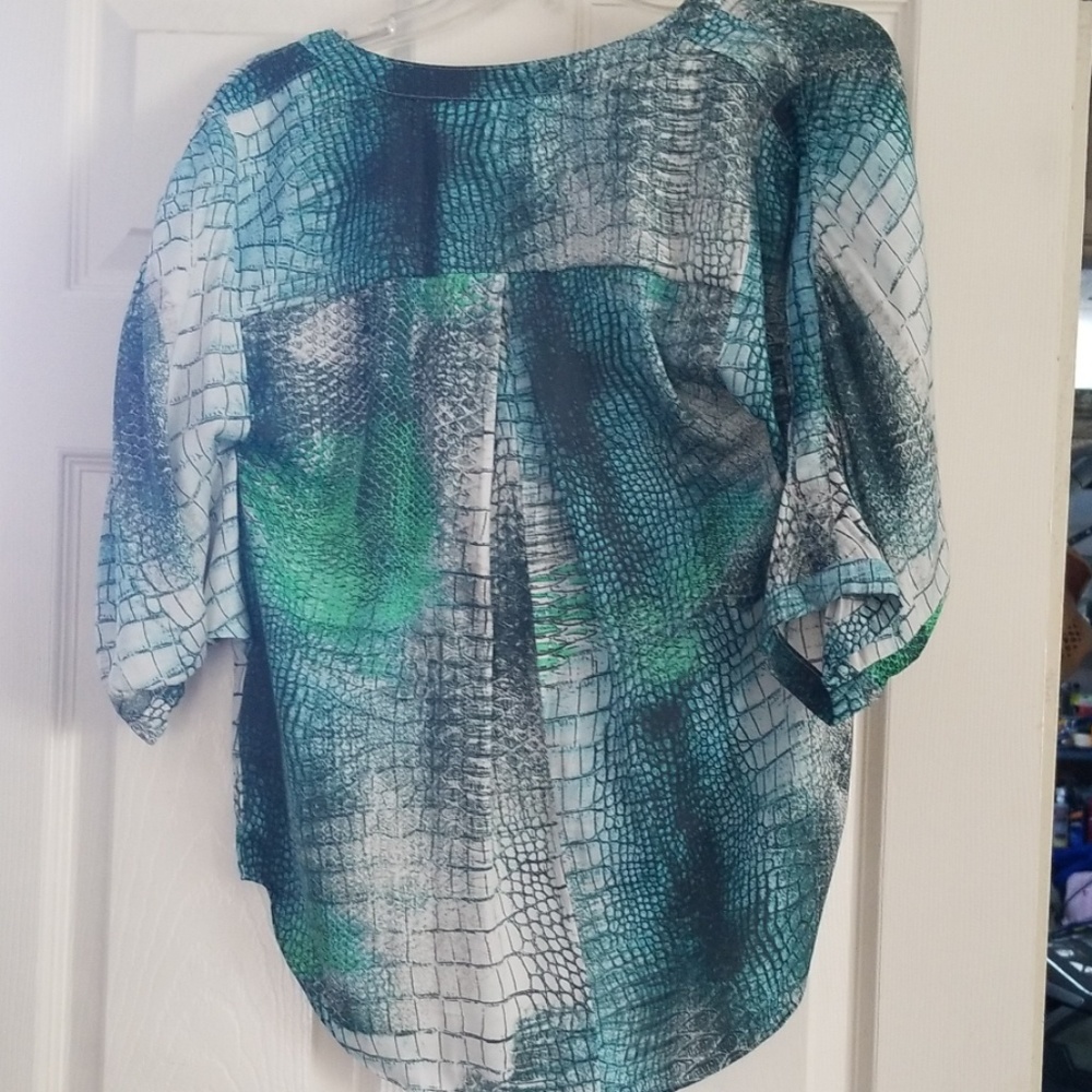 Jennifer Lopez Dolman Sleeve Print Blouse PS - Picture 2 of 4
